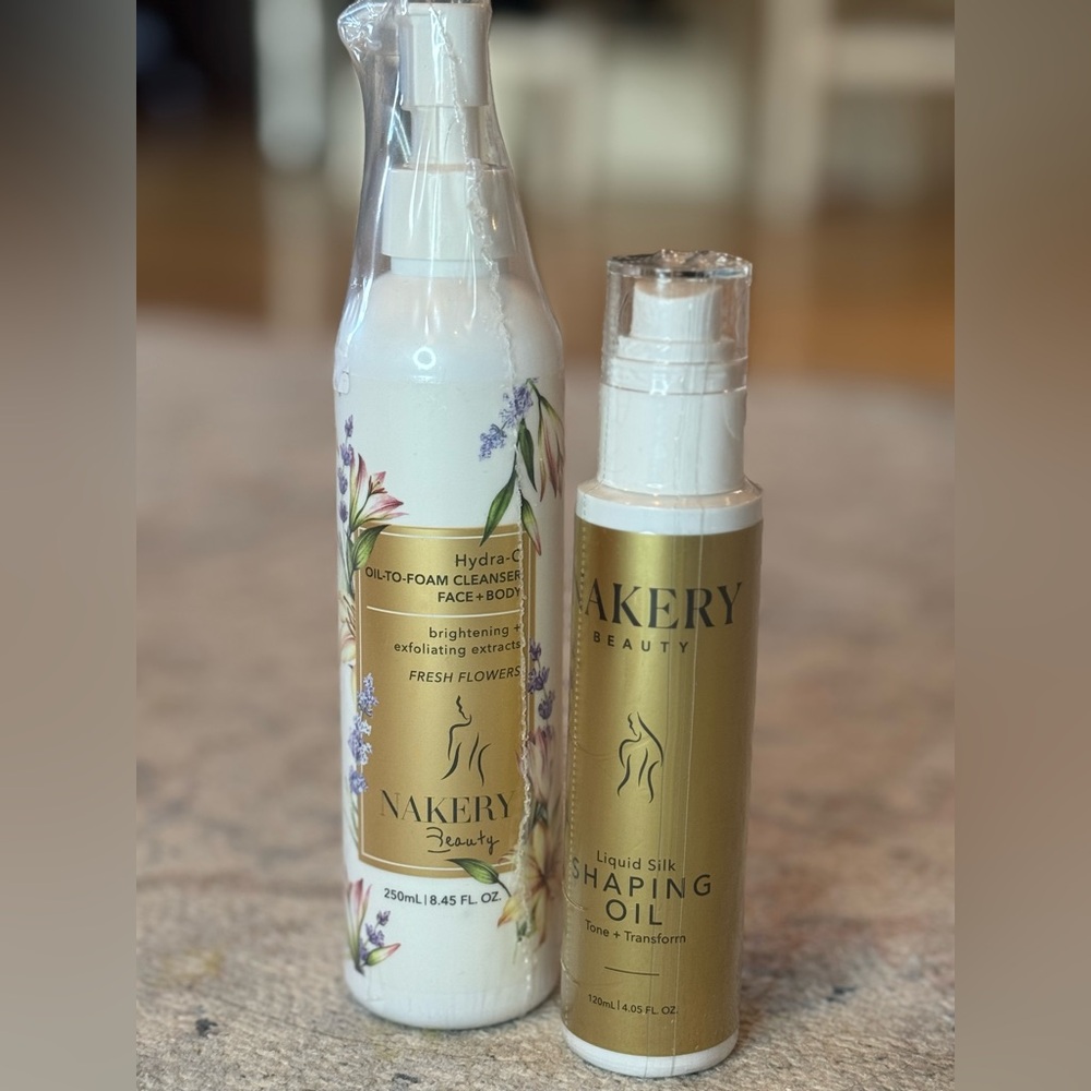 Nakery Beauty 2-Piece Set — Hydra-Cream Cleanser + Liquid Silk Shaping Oil New